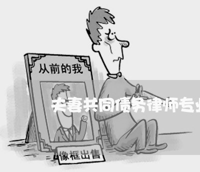 夫妻共同债务律师专业性强 夫妻共同债务律师专业性强