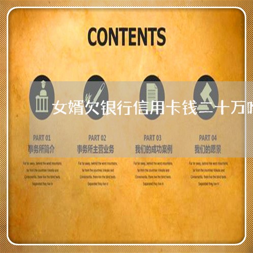 女婿欠银行信用卡钱二十万咋办 女婿欠银行信用卡钱二十万咋办