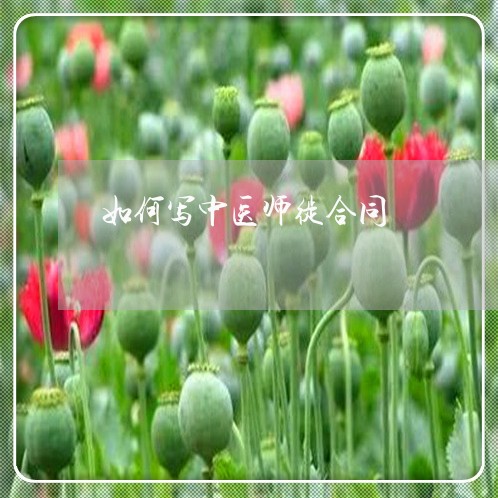 如何写中医师徙合同/2023030230827