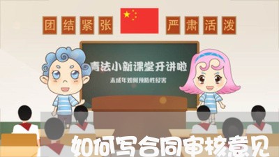 如何写合同审核意见/2023040188695