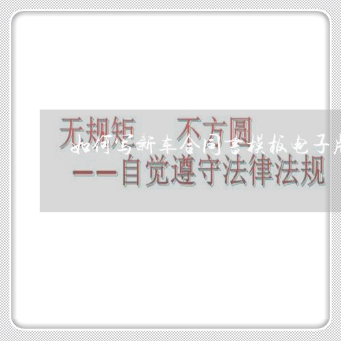 如何写新车合同书模板电子版/2023061560504