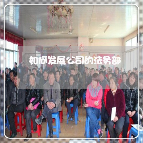 如何发展公司的法务部 如何发展公司的法务部