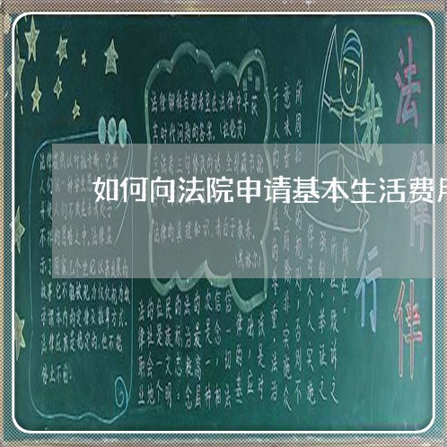 如何向法院申请基本生活费用 如何向法院申请基本生活费用
