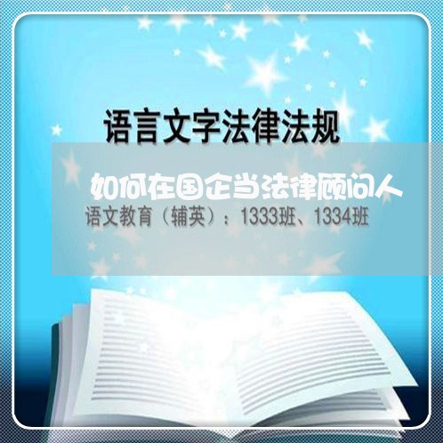如何在国企当法律顾问人/2023061990693