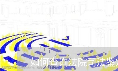 如何查询法院司法鉴定机构名单