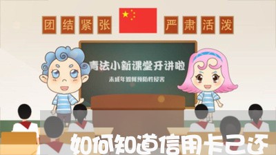 如何知道信用卡己还/2023073102616