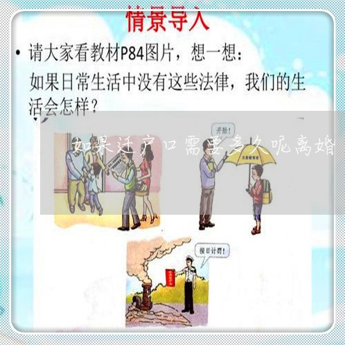 如果迁户口需要多久呢离婚/2023061049694