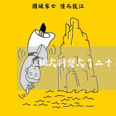 姐姐欠网贷欠了二十多万被骗了 姐姐欠网贷欠了二十多万被骗了