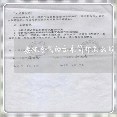 委托合同的由来简介怎么写/2023042247048