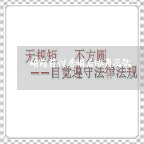 婚前首付房婚后协商还款/2023071058504