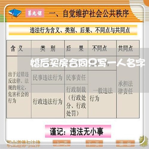 婚后买房合同只写一人名字/2023061702625