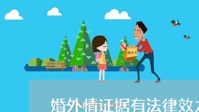 婚外情证据有法律效力吗