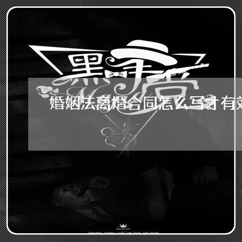 婚姻法离婚合同怎么写才有效/2023060189594