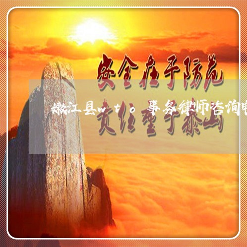 嫩江县wto事务律师咨询电话