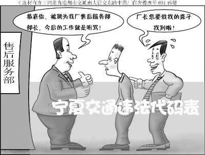 宁夏交通违法代码表 宁夏交通违法代码表