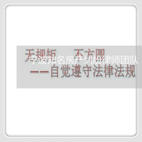 宁波知名房产纠纷律师团队