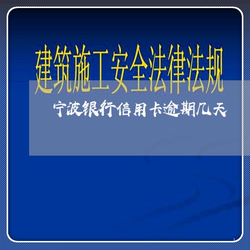 宁波银行信用卡逾期几天/2023063027248