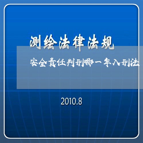 安全责任判刑哪一年入刑法