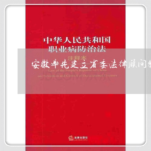 安徽率先建立省委法律顾问制度