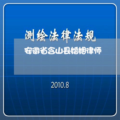 安徽省含山县婚姻律师