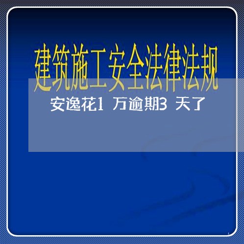 安逸花1万逾期3天了/2023031804929