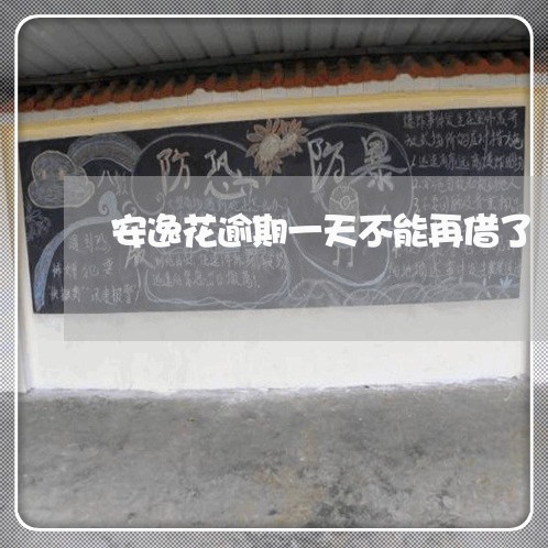 安逸花逾期一天不能再借了/2023042514372 安逸花逾期一天不能再借了/2023042514372