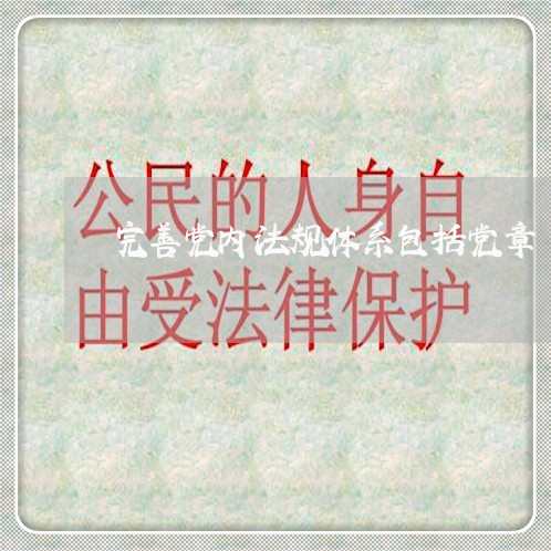 完善党内法规体系包括党章