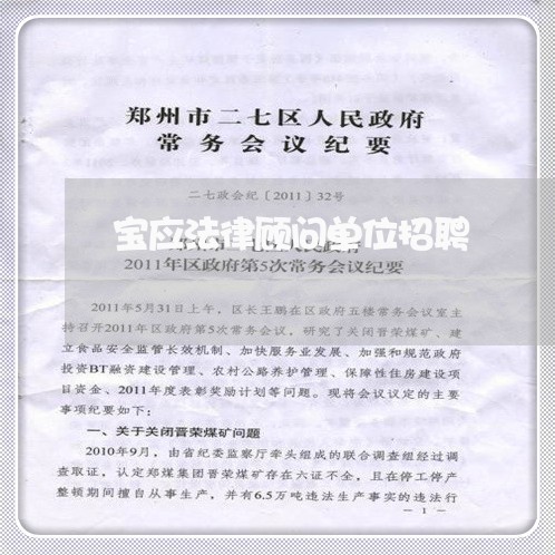 宝应法律顾问单位招聘/2023061785138
