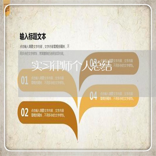 实习律师个人总结