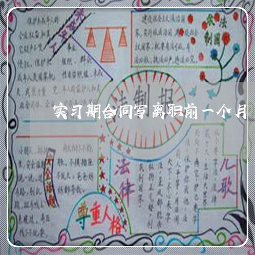 实习期合同写离职前一个月/2023061624268 实习期合同写离职前一个月/2023061624268
