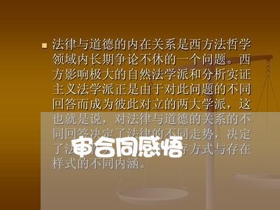 审合同感悟 审合同感悟