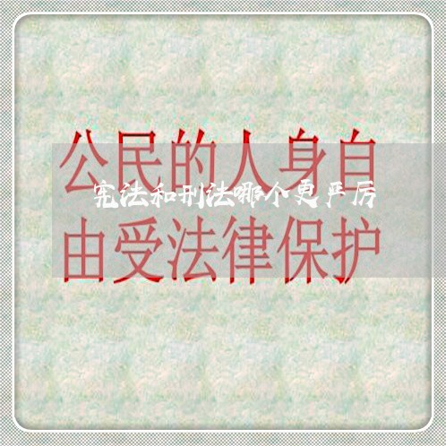 宪法和刑法哪个更严厉 宪法和刑法哪个更严厉