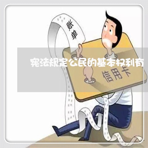 宪法规定公民的基本权利有 宪法规定公民的基本权利有