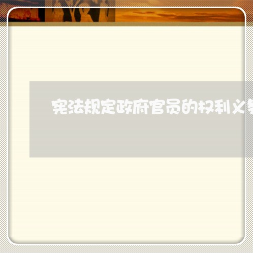 宪法规定政府官员的权利义务