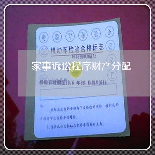 家事诉讼程序财产分配 家事诉讼程序财产分配