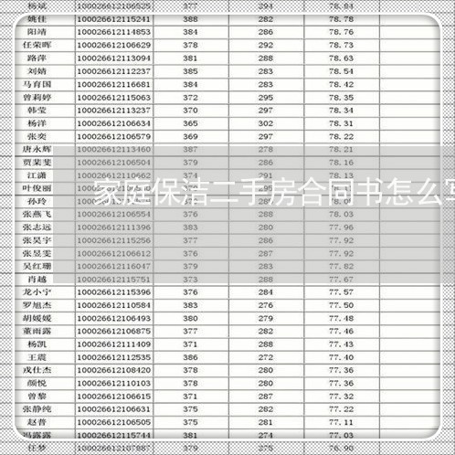 家庭保洁二手房合同书怎么写/2023061614958 家庭保洁二手房合同书怎么写/2023061614958