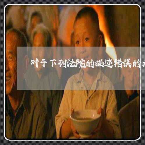 对于下列法院的描述错误的是