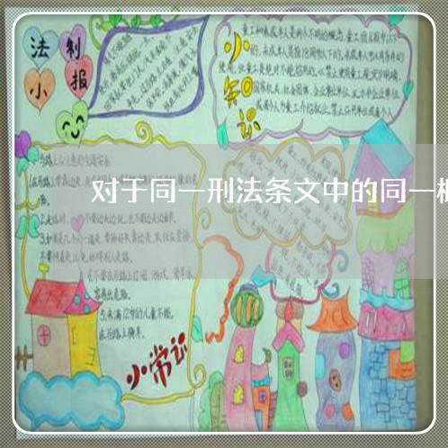 对于同一刑法条文中的同一概念 对于同一刑法条文中的同一概念