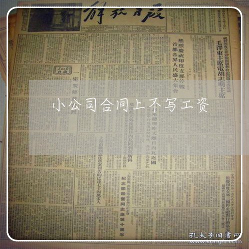 小公司合同上不写工资/2023042315056