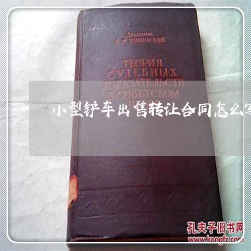 小型铲车出售转让合同怎么写/2023041207058 小型铲车出售转让合同怎么写/2023041207058