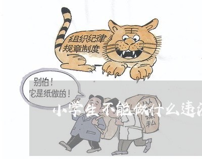 小学生不能做什么违法