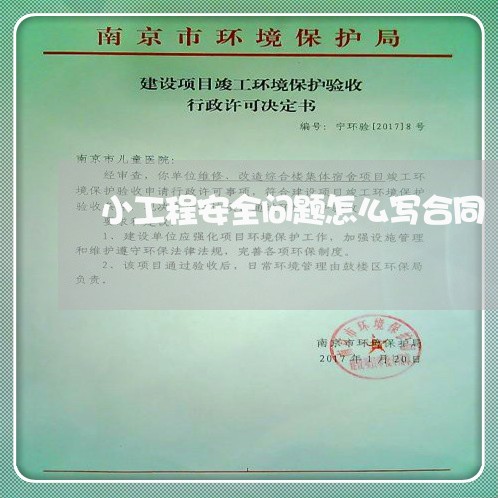 小工程安全问题怎么写合同/2023030524814 小工程安全问题怎么写合同/2023030524814
