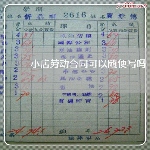 小店劳动合同可以随便写吗/2023041794724 小店劳动合同可以随便写吗/2023041794724