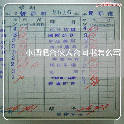 小酒吧合伙人合同书怎么写/2023060861625 小酒吧合伙人合同书怎么写/2023060861625
