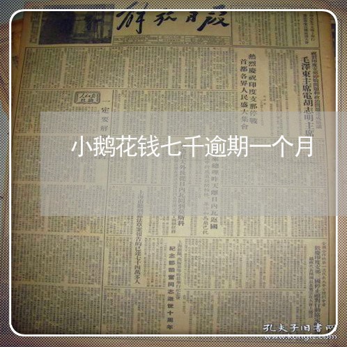 小鹅花钱七千逾期一个月 小鹅花钱七千逾期一个月
