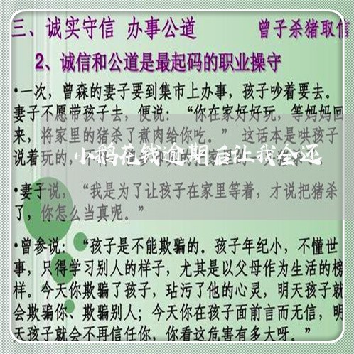 小鹅花钱逾期后让我全还