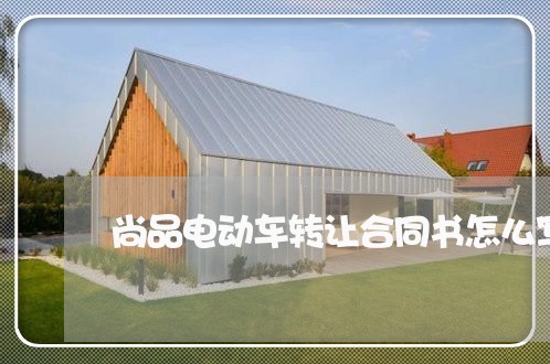 尚品电动车转让合同书怎么写/2023061637170