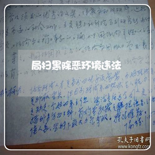 局扫黑除恶环境违法 局扫黑除恶环境违法