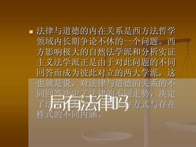 局有法律吗 局有法律吗