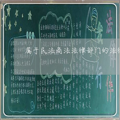 属于民法商法法律部门的法律
